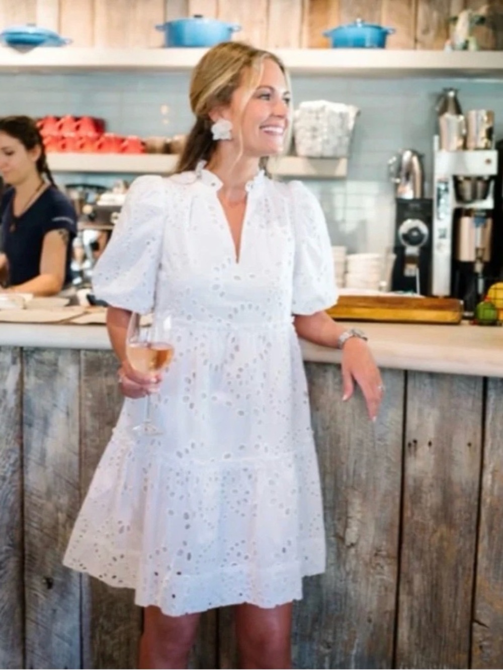 Women’s Tuckernuck x Cameron Eubanks Wimberly White Eyelet Palmer Dress Small
